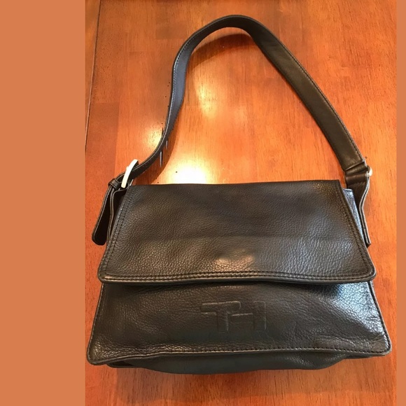 Tommy Hilfiger Bags Tommy Hilfiger Black Leather Shoulder Bag Purse